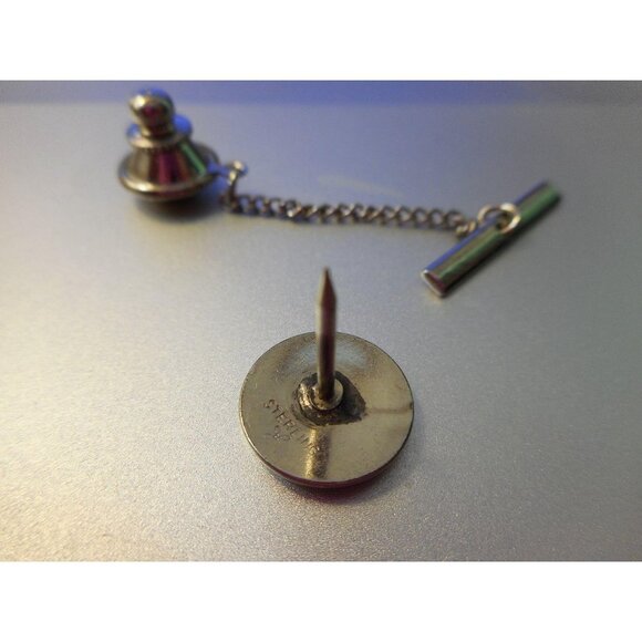 Vtg scroll Sterling silver Estate Find tie tack - Picture 4 of 5